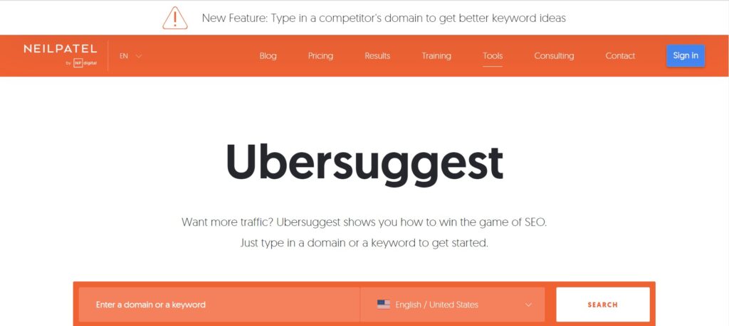 Ubersuggest - best seo tools